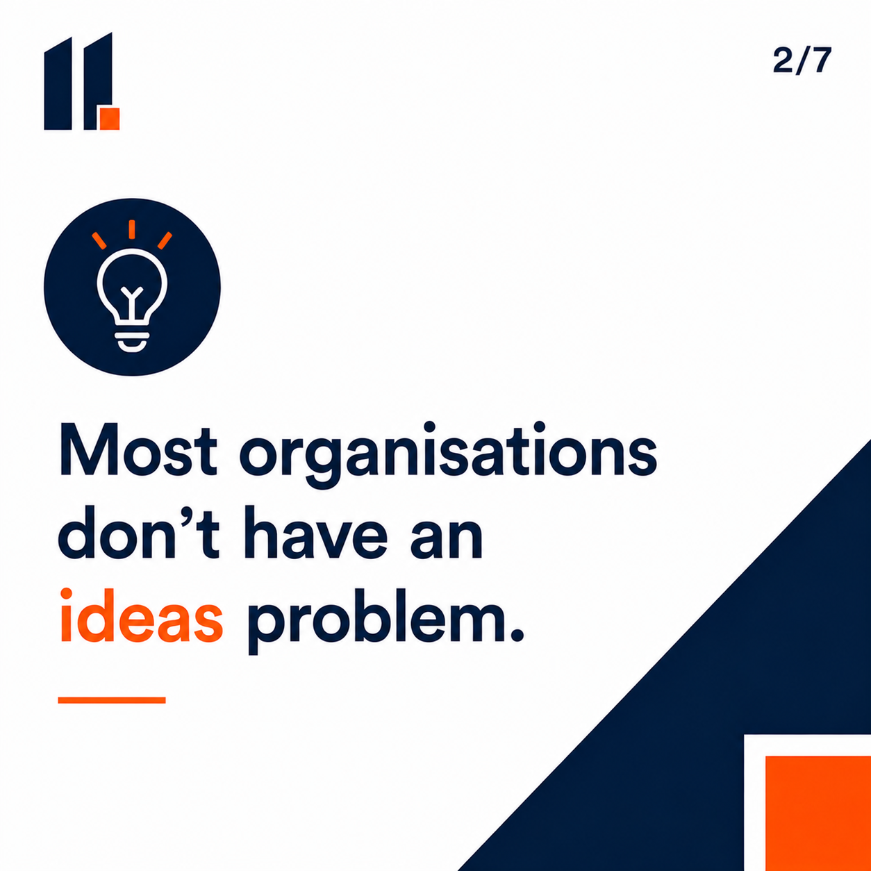Most organisations do not have an ideas problem
